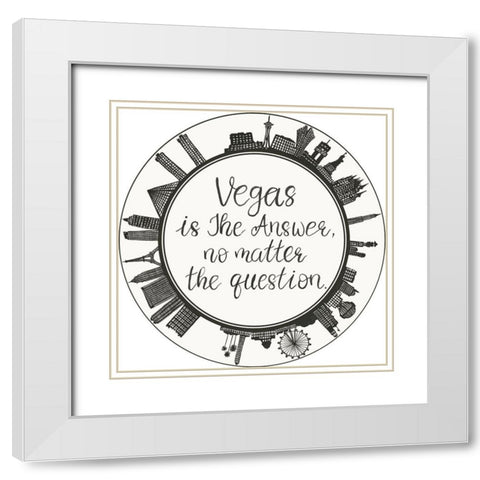 Viva Vegas Collection C White Modern Wood Framed Art Print with Double Matting by Wang, Melissa