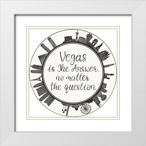 Viva Vegas Collection C White Modern Wood Framed Art Print with Double Matting by Wang, Melissa