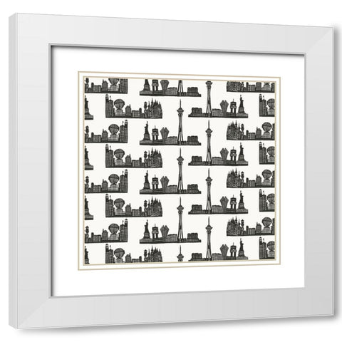 Viva Vegas Collection G White Modern Wood Framed Art Print with Double Matting by Wang, Melissa