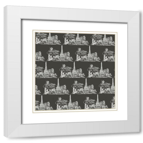 Viva Vegas Collection H White Modern Wood Framed Art Print with Double Matting by Wang, Melissa