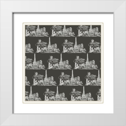 Viva Vegas Collection H White Modern Wood Framed Art Print with Double Matting by Wang, Melissa