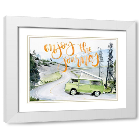 Summer Vacation Collection A White Modern Wood Framed Art Print with Double Matting by Parker, Jennifer Paxton