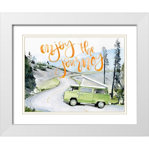 Summer Vacation Collection A White Modern Wood Framed Art Print with Double Matting by Parker, Jennifer Paxton