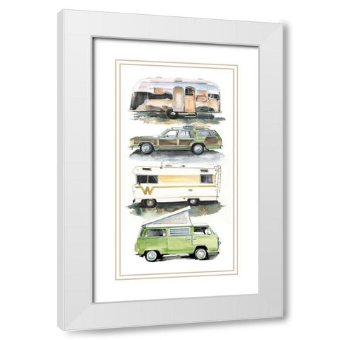 Summer Vacation Collection B White Modern Wood Framed Art Print with Double Matting by Parker, Jennifer Paxton