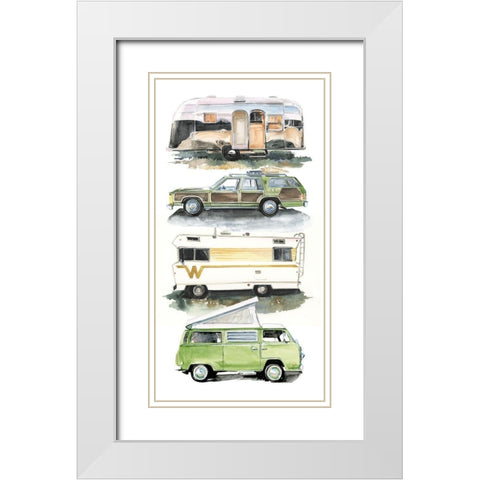Summer Vacation Collection B White Modern Wood Framed Art Print with Double Matting by Parker, Jennifer Paxton