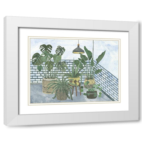 Mes Plantes Collection A White Modern Wood Framed Art Print with Double Matting by Wang, Melissa