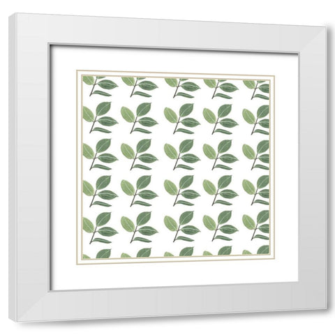 Mes Plantes Collection G White Modern Wood Framed Art Print with Double Matting by Wang, Melissa