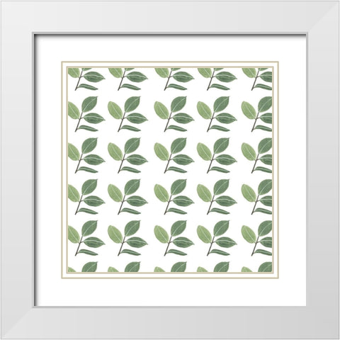 Mes Plantes Collection G White Modern Wood Framed Art Print with Double Matting by Wang, Melissa