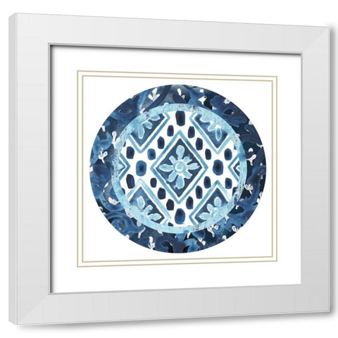 Indigo Sampler Collection C White Modern Wood Framed Art Print with Double Matting by Vess, June Erica
