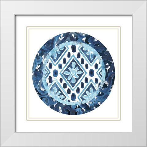 Indigo Sampler Collection C White Modern Wood Framed Art Print with Double Matting by Vess, June Erica