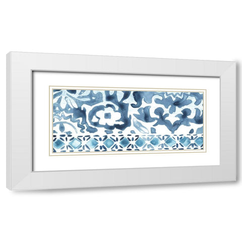 Indigo Sampler Collection D White Modern Wood Framed Art Print with Double Matting by Vess, June Erica