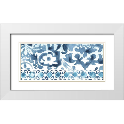 Indigo Sampler Collection D White Modern Wood Framed Art Print with Double Matting by Vess, June Erica