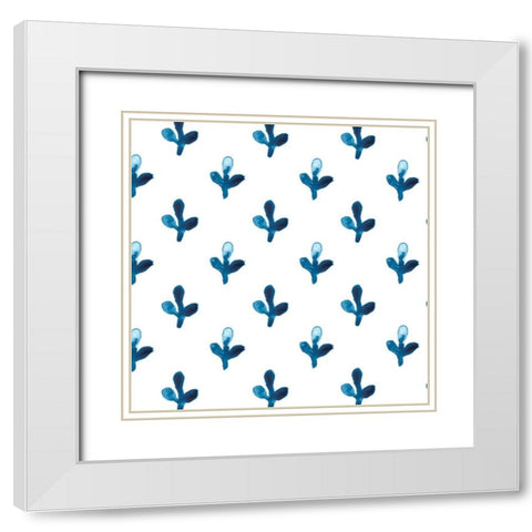 Indigo Sampler Collection G White Modern Wood Framed Art Print with Double Matting by Vess, June Erica