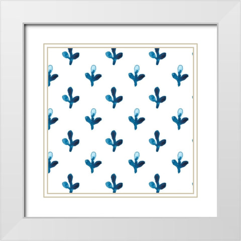 Indigo Sampler Collection G White Modern Wood Framed Art Print with Double Matting by Vess, June Erica