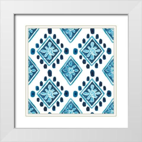 Indigo Sampler Collection I White Modern Wood Framed Art Print with Double Matting by Vess, June Erica