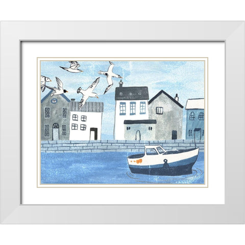 Sailors Rest Collection A White Modern Wood Framed Art Print with Double Matting by Wang, Melissa