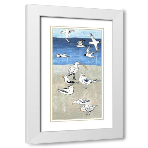 Sailors Rest Collection B White Modern Wood Framed Art Print with Double Matting by Wang, Melissa