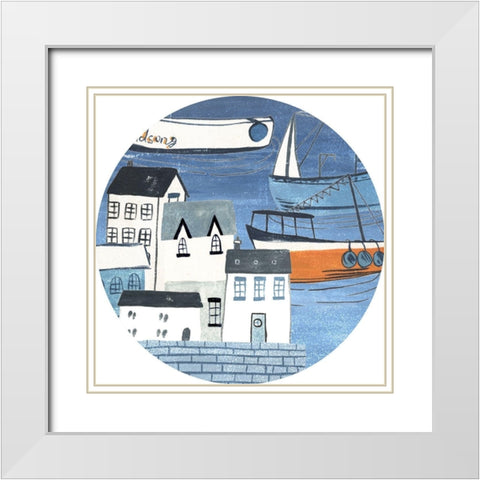 Sailors Rest Collection C White Modern Wood Framed Art Print with Double Matting by Wang, Melissa