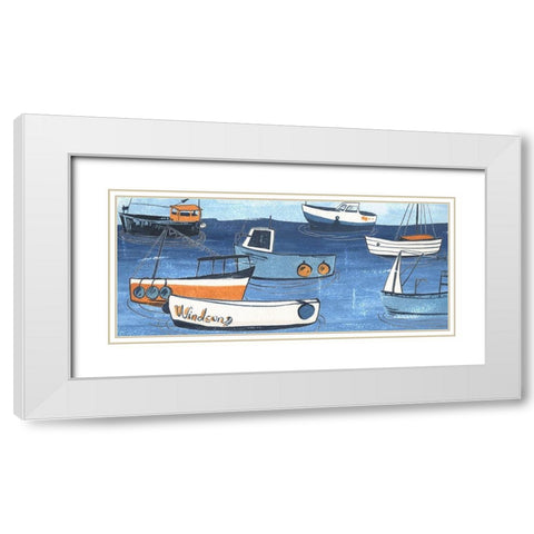 Sailors Rest Collection D White Modern Wood Framed Art Print with Double Matting by Wang, Melissa