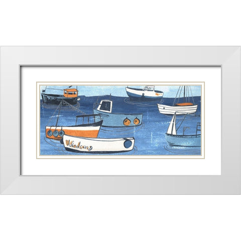 Sailors Rest Collection D White Modern Wood Framed Art Print with Double Matting by Wang, Melissa