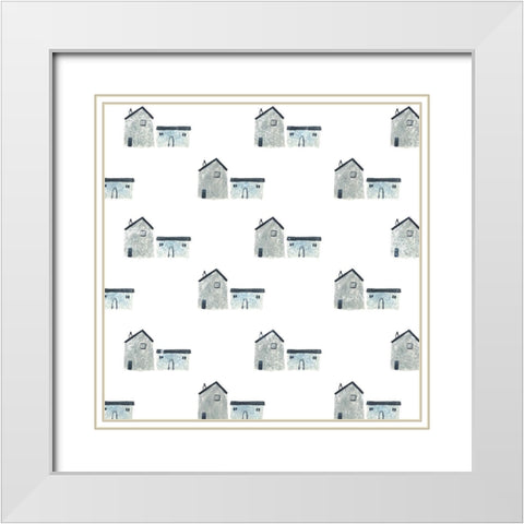 Sailors Rest Collection F White Modern Wood Framed Art Print with Double Matting by Wang, Melissa