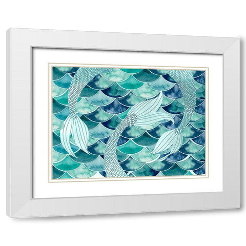 Mermaid Scales Collection A White Modern Wood Framed Art Print with Double Matting by Popp, Grace