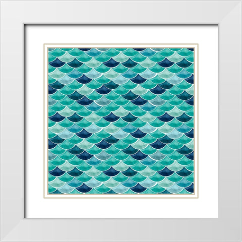 Mermaid Scales Collection F White Modern Wood Framed Art Print with Double Matting by Popp, Grace