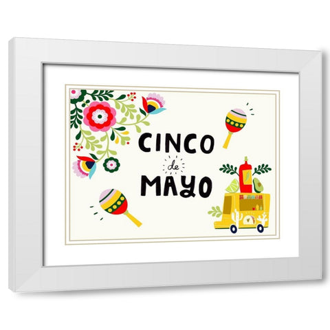 Cinco de Mayo Collection A White Modern Wood Framed Art Print with Double Matting by Borges, Victoria