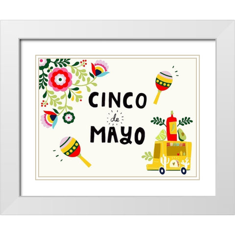 Cinco de Mayo Collection A White Modern Wood Framed Art Print with Double Matting by Borges, Victoria