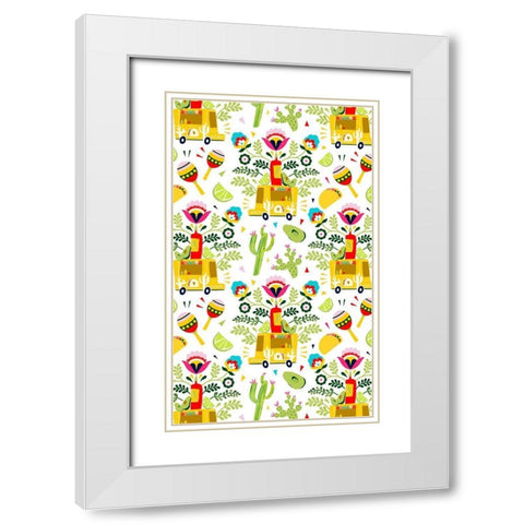 Cinco de Mayo Collection E White Modern Wood Framed Art Print with Double Matting by Borges, Victoria