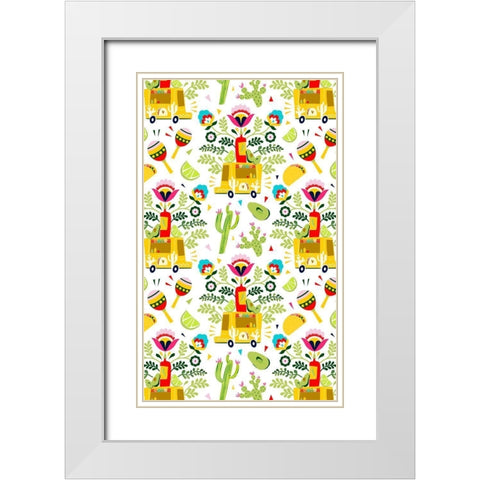 Cinco de Mayo Collection E White Modern Wood Framed Art Print with Double Matting by Borges, Victoria