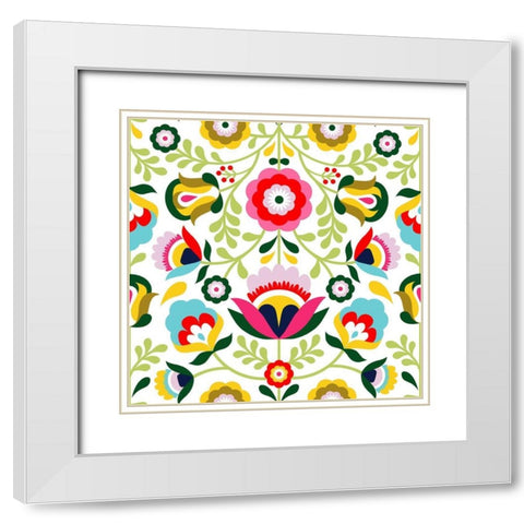 Cinco de Mayo Collection H White Modern Wood Framed Art Print with Double Matting by Borges, Victoria