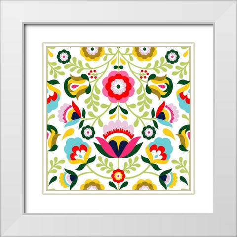Cinco de Mayo Collection H White Modern Wood Framed Art Print with Double Matting by Borges, Victoria