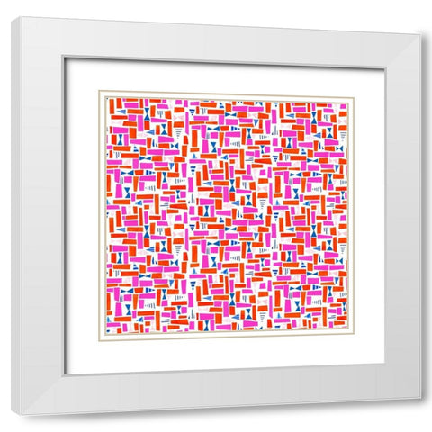 Circus Fun Collection F White Modern Wood Framed Art Print with Double Matting by Blanckslate