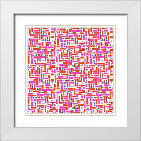 Circus Fun Collection F White Modern Wood Framed Art Print with Double Matting by Blanckslate