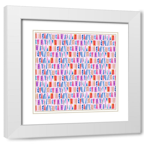 Circus Fun Collection H White Modern Wood Framed Art Print with Double Matting by Blanckslate