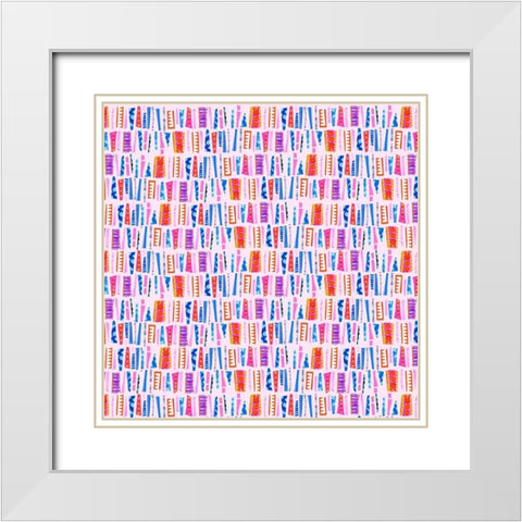 Circus Fun Collection H White Modern Wood Framed Art Print with Double Matting by Blanckslate