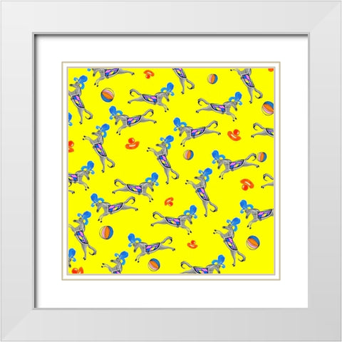 Circus Fun Collection I White Modern Wood Framed Art Print with Double Matting by Blanckslate