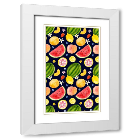 Fresh Fruit Collection E White Modern Wood Framed Art Print with Double Matting by Borges, Victoria