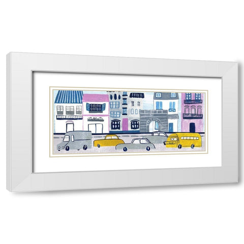 Bonjour Paris Collection D White Modern Wood Framed Art Print with Double Matting by Wang, Melissa