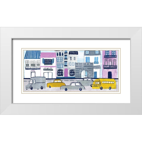 Bonjour Paris Collection D White Modern Wood Framed Art Print with Double Matting by Wang, Melissa