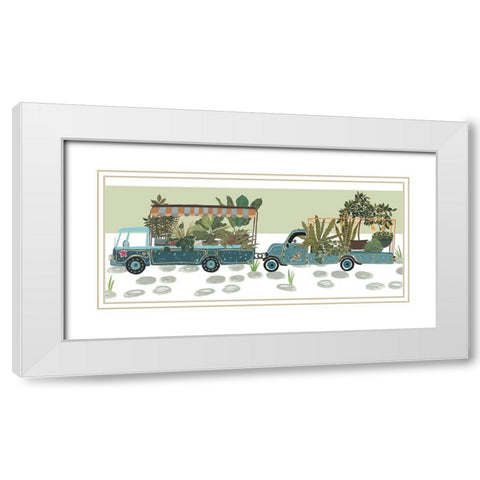 Hit the Road Collection D White Modern Wood Framed Art Print with Double Matting by Wang, Melissa