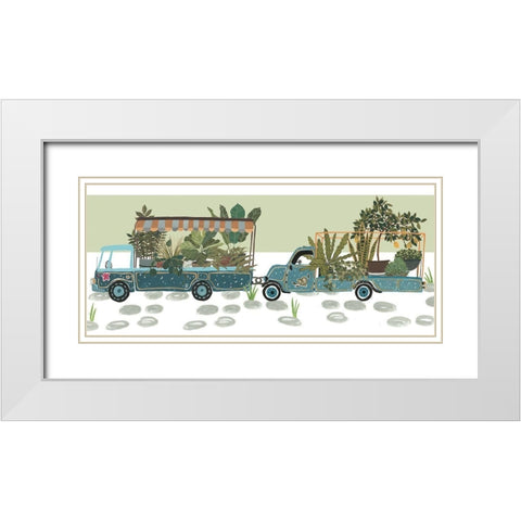 Hit the Road Collection D White Modern Wood Framed Art Print with Double Matting by Wang, Melissa