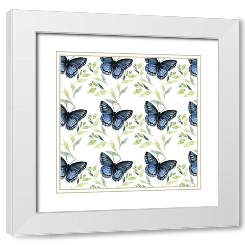 Watercolor Butterfly Collection I White Modern Wood Framed Art Print with Double Matting by Parker, Jennifer Paxton