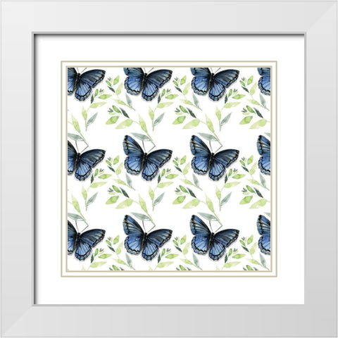 Watercolor Butterfly Collection I White Modern Wood Framed Art Print with Double Matting by Parker, Jennifer Paxton