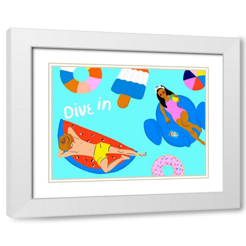 Soak up the Sun Collection A White Modern Wood Framed Art Print with Double Matting by Blanckslate
