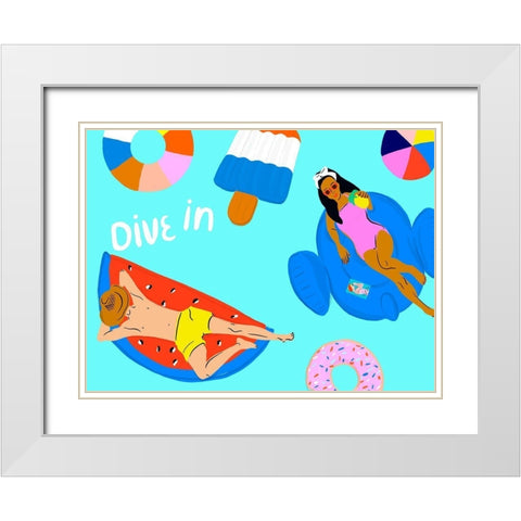 Soak up the Sun Collection A White Modern Wood Framed Art Print with Double Matting by Blanckslate