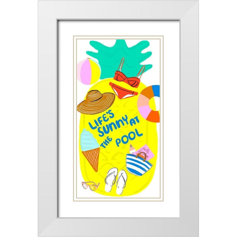 Soak up the Sun Collection B White Modern Wood Framed Art Print with Double Matting by Blanckslate