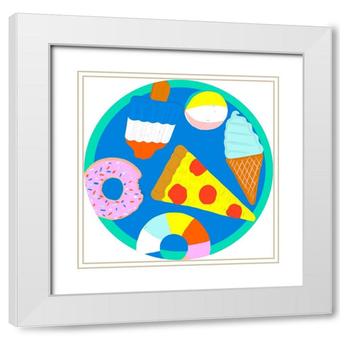 Soak up the Sun Collection C White Modern Wood Framed Art Print with Double Matting by Blanckslate