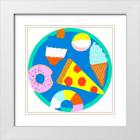 Soak up the Sun Collection C White Modern Wood Framed Art Print with Double Matting by Blanckslate